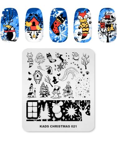 Alexnailart Christmas Halloween Nail Stamping Plate (CHRISTMAS 021) - Manicure Templates for Festive Nail Art - Buy Online on SooperMarket.com