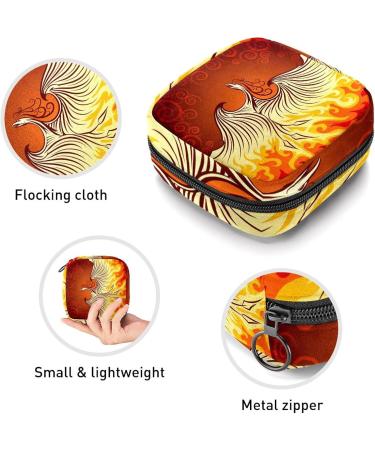 Phoenix Bird Menstrual Cup & Sanitary Napkin Storage Bag - Portable Period Pouch for Women & Teens - Multi-colored - Buy Online on SooperMarket.com