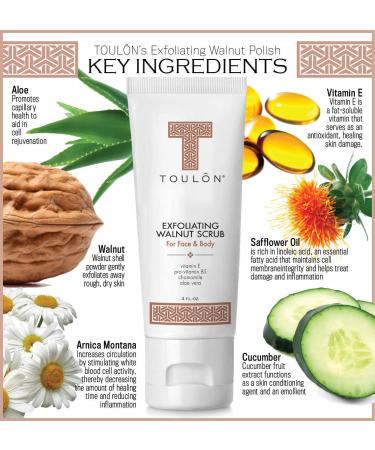 Exfoliating Face Scrub - Walnut Facial Exfoliator for Face & Body | Best Scrub for Men & Women - International Shipping Available - Buy Online on SooperMarket.com