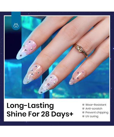 beetles Gel Polish 15ML Reflective Glitter Gel Polish No Wipe Top Coat Glitter Gel Polish Iridescent Glossy Shiny Gel Nail Polish Sparkle Soak Off UV Led Nail Manicure DIY Home Salon - Buy Online on SooperMarket.com