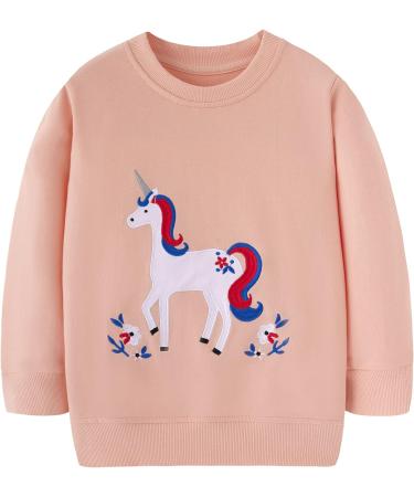 Girls Unicorn Sweatshirt | Cotton Casual Jumper for Kids | Long Sleeve Pullover | Ages 1-12 - Buy Online on SooperMarket.com