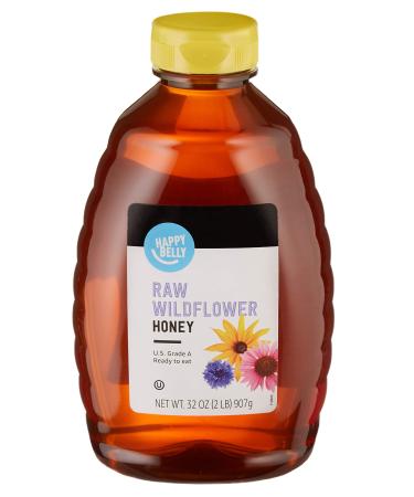 Amazon Brand - Happy Belly Raw Wildflower Honey, 32 oz (Previously Solimo) (Packaging May Vary)