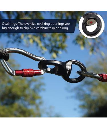 Fusion Climb Delta Swivel  Safest Rotational Device Hanging Accessory for Web Tree Swing  Therapy Swing  Aerial Dance  Swing Spinner Hanger  Rock Climbing  Hanging Hammocks (FP-8300-BLKBLK) Dual Oval Rings - Buy Online on SooperMarket.com
