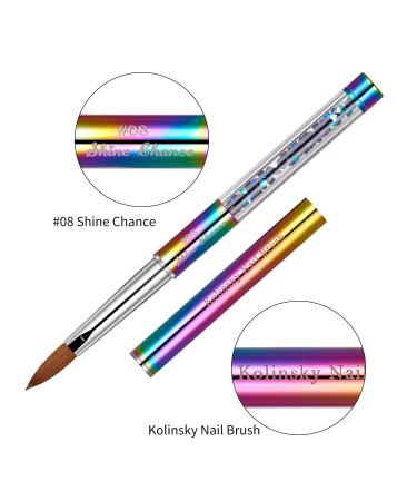 Shine Chance Size 8 Acrylic Nail Brush - 100% Real Kolinsky Art Brush for Acrylic Powder Application - Handmade Manicure Tool for Professional and Beginners - Buy Online on SooperMarket.com