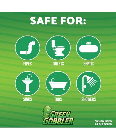 Green Gobbler - Drain Unblocker | Toilet Unblocker | Dissolve Hair & Organic Materials from Clogged Toilets Sinks and Drains | Drain Cleaner and Opener 128 oz - Buy Online on SooperMarket.com