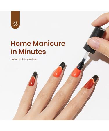 Beetles Gel Nail Polishes Kit - 6 Colors Red Orange Glitter Purple Black Soak Off Varnish Manicure Set for DIY Halloween & Fall Wedding Beauty Gifts - Buy Online on SooperMarket.com