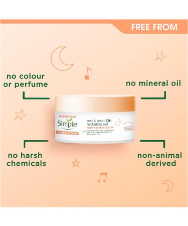 Simple Protect 'N' Glow Rest and Reset 72h Hydrating Gel cruelty-free vegan moisturiser to enhance glowing skin 50 ml 50 ml (Pack of 1) Hydrating Gel - Buy Online on SooperMarket.com