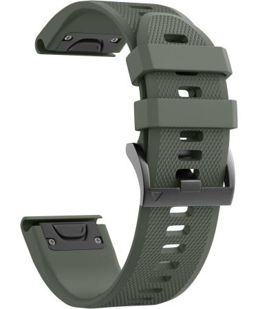 ANCOOL Silicone Watch Bands Compatible with Garmin Fenix 5/6/7 - Easy Fit Replacement for Fenix 5 Plus/6 Pro/Approach S62 Smartwatches (Black/Grey/Olive Green) - Buy Online on SooperMarket.com