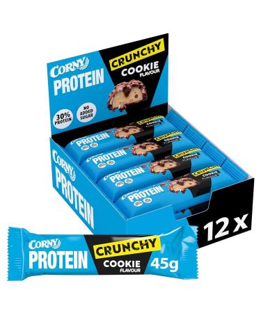 Corny Protein Crunchy Cookie Flavor 30% protein protein bar with no added sugar bulk pack 12x45g