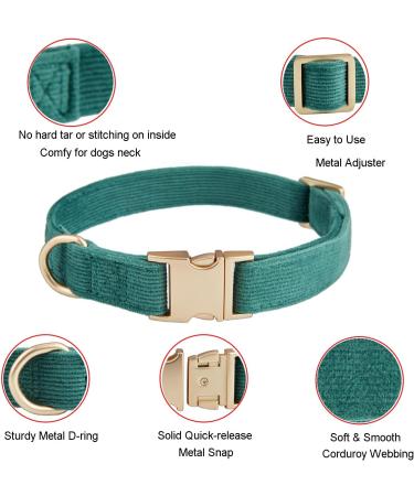 YUDOTE Ultra-Soft Dog Collar for Medium Dogs with Sensitive Skin - Natural Cotton Cord Green M (1 Pack) - Perfect Comfort for Your Pet - Buy Online on SooperMarket.com