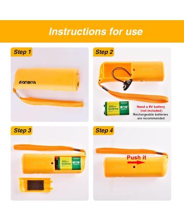 LED Ultrasonic Dog Repeller and Trainer Device 3 in 1 Anti Barking Stop Bark Handheld Dog Training Device (Yellow) - Buy Online on SooperMarket.com