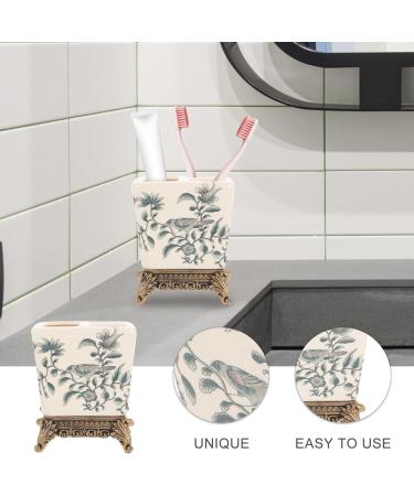 Buy Cabilock Ceramic Toothbrush Holder - Versatile Bathroom Accessory for Washbasins | American Style Toothpaste Storage - Buy Online on SooperMarket.com