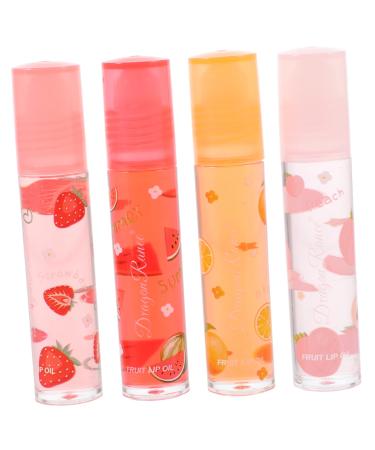 4pcs Fruit Lip Balm Lip Protectors Lip Pomade Transparent Lip Protector Moisturizing Lipstick Fruit-flavored Lip Gloss Fruit-flavored Lipstick
