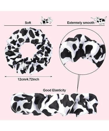 Western Cow Print Scrunchies Set - 20 Pieces | Silk Satin Hair Ties for Player Team | Elastic Hairbands for Sports | Black Scrunchy Ponytail Holder - Buy Online on SooperMarket.com