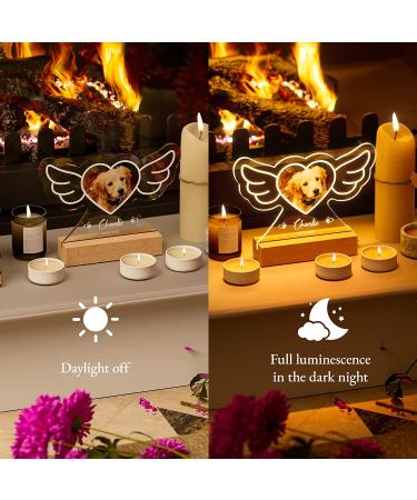 Personalized Dog Memorial Night Light - Custom Photo Pet Loss Gift with Name & Date - Cat Memorial Frame - Sympathy Gift - Buy Online on SooperMarket.com
