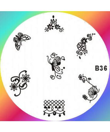STAMPING STENCIL # B-36 Butterflies flower tendrils lace