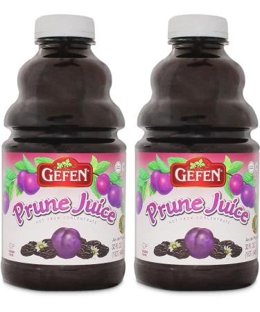 Gefen All Natural Prune Juice 946ml (Pack of 2) Not from Concentrate | No Added Sugar | High in Fibre Iron & Vitamin C | Kosher (Including Passover)