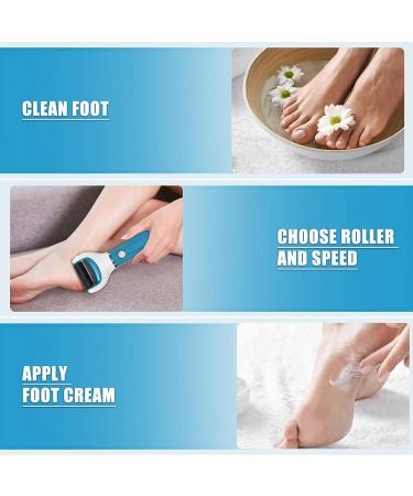 Professional Electric Foot File Callus Remover | Rechargeable Pedicure Tool for Smooth, Soft Feet | Includes 2 Coarses | Blue - Buy Online on SooperMarket.com