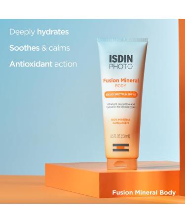 ISDIN Fusion Mineral Body Ultralight SPF 40 - 100% Mineral Sunscreen - Broad Spectrum Protection - 8.5 Fl Oz - International Shipping Available - Buy Online on SooperMarket.com