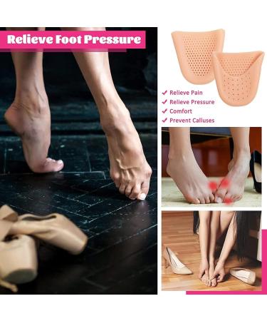 Silicone Toe Protectors for Women - Dance Gel Pads for Pointe Shoes with Breathable Hole - Brown One Size - Buy Online on SooperMarket.com