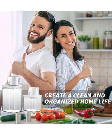 WANDGU Airtight Detergent Dispenser with Doser: 2 Pieces Reusable Washing Powder Dispenser Detergent Box Airtight Washing Powder Container White 1100 ml + 700 ml - Buy Online on SooperMarket.com