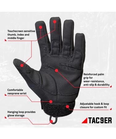 TAC9ER Kevlar Lined Tactical Gloves - Full Hand Protection Black Tactical Gloves  Cut and Temperature Resistant  Motorcycle Gloves  Touchscreen Friendly  Paintball and Airsoft Gloves for Men and Women Medium - Buy Online on SooperMarket.com