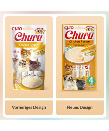 Inaba Churu Puree Cat Snacks - Delicious Hand-Feed Treats with Chicken | 1 Pack (4 Sticks) - International Shipping Available - Buy Online on SooperMarket.com