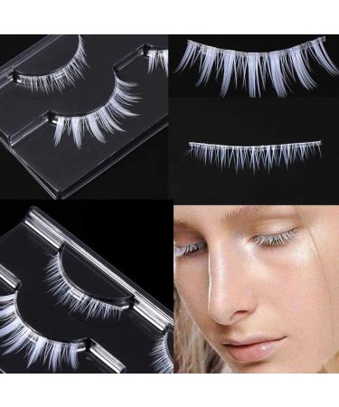 Buy White False Eyelashes - Colorful Cosplay Makeup & Natural Extensions for Halloween & Masquerade Parties | International Shipping - Buy Online on SooperMarket.com