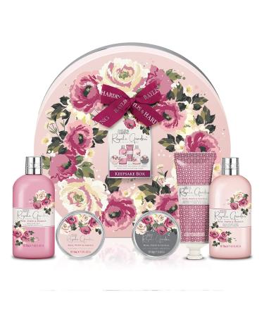 Baylis & Harding Royale Garden Rose Poppy & Vanilla Luxury Keepsake Hat Box Gift Set (Pack of 1) - Vegan Friendly Limited Edition Keepsake Hat Box Gift