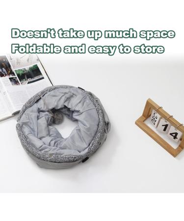 Gecheer Large Suede Cat Tunnel Toy with Self-Entertaining Ball - Foldable Peekaboo Tunnel for Indoor Cats and Rabbits - 65 * 29cm - Buy Online on SooperMarket.com