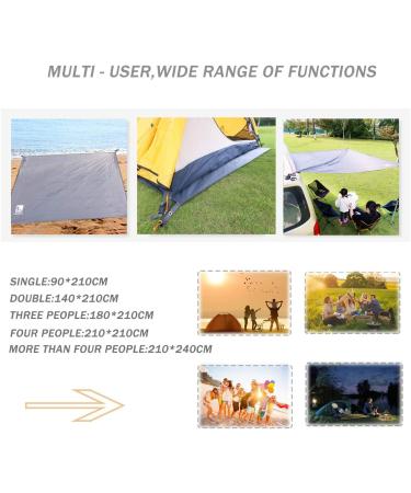Tent Footprint Camping Tarp Waterproof - Ultralight Ground Mat for Picnic, Hiking - Grey 180x210cm - Buy Online on SooperMarket.com