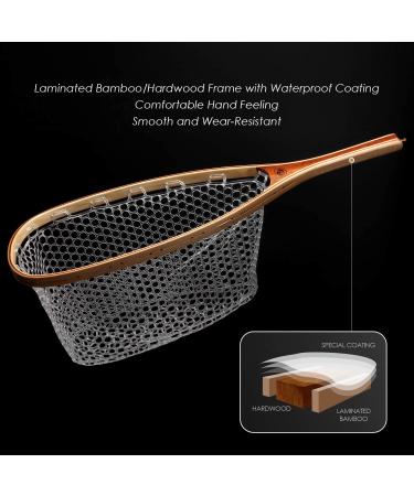 SlimFly Fly Fishing Landing Net - Soft Rubber Mesh Trout Net with Catch and Release Feature - Black Magnet/Square Head Design - Small Holes for Gentle Fish Handling - Buy Online on SooperMarket.com