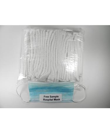 Disposable Hair Net Cap Non Women Bouffant Stretch Dust Cap White 100 Pcs.