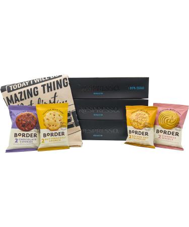 Nespresso Vertuo Odacio Coffee Capsules 3 Boxes (30 Pods) Bundled with Border Biscuits Selection & Giftable Tote Bag - Buy Online on SooperMarket.com