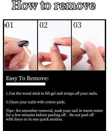 Kalolary 32PCS Waterproof Black Gel Nail Polish Strips | Adhesive Full Wrap Stickers with File and Stick | UV/LED Lamp Required - Buy Online on SooperMarket.com