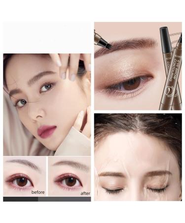Long-Lasting Waterproof Eyebrow Microblading Pen | Grayish Brown | 4 Point Brow Pen for Natural, Smudge-proof Eye Makeup - Buy Online on SooperMarket.com