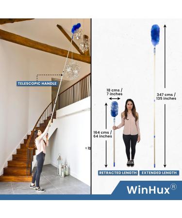 WinHux Extra Long Extendable Duster - 3.4m Telescopic Bendable & Washable for Effortless Cleaning | International Shipping Available - Buy Online on SooperMarket.com