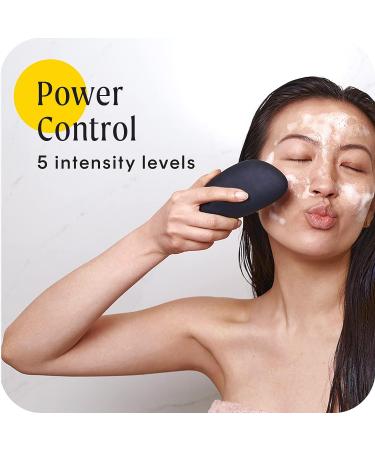 Silicone Face Scrubber Electric Facial Cleansing Brush - Rechargeable, Waterproof, Exfoliating - Black & Gold - Buy Online on SooperMarket.com