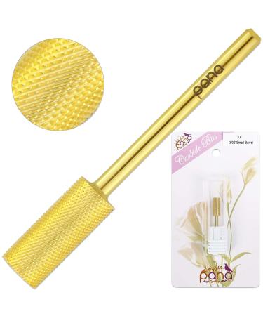 PANA Small Barrel Nail Drill Bit 2X Fine Grit - Gold | 3/32 Shank Size for Acrylic & Hard Gel Nails | Professional & Beginner Manicure Pedicure Tool - Buy Online on SooperMarket.com