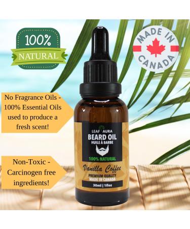 Beard Oil (Vanilla Coffee) - Premium Quality 100% Natural & Made in Canada | 30ml - Nourish & Style Your Beard - Buy Online on SooperMarket.com