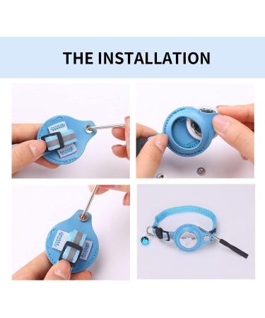 KOLACEN Reflective AirTag Cat Collar GPS Cat Collar with Adjustable AirTag Holder Bell Breakaway Buckle Compatible with Apple AirTag Anti-Lost Cat Tracker Collar for Cats Kittens Small Dogs (Blue) - Buy Online on SooperMarket.com