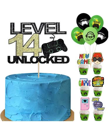 14th Birthday Cake Toppers for Boys 14th Video Game Cake Toppers 24PCS Boys Birthday Party Decorations Gaming Theme Cake Toppers with Ballons 14th Personalised Cake Topper for Boys (14)