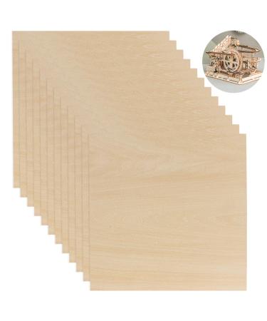 12 Pack Basswood Sheets 1/8 x 11.8 x 11.8 Inch Plywood Board Thin Natural Unfinished Wood for Crafts Hobby Model Making Wood Burning and Laser Projects