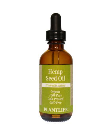 Plantlife Organic Hemp Seed Oil 2 oz - 100% Pure Cold Pressed Base Oil for Aromatherapy