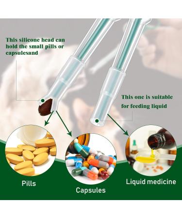 Nuanchu 2 Pieces Pet Pill Plunger Popper for Small Cats Dogs Pill Gun Dispenser Shooter Pet Piller Soft Tip Tablet Syringe Pusher Animal Medicine Feeder for Feeding Accessories (Red Green) - Buy Online on SooperMarket.com