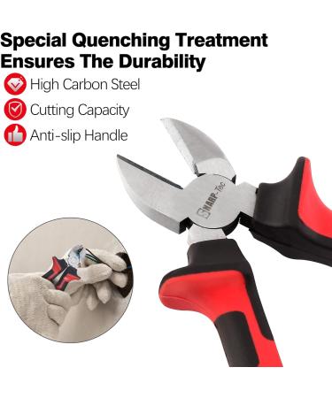 Sharp-Tec 2-Piece Wire Cutters Pliers Set - Professional Diagonal Cutting Pliers - Anti-Slip Handle - 160mm & 200mm - Side Cutters Nippers - Diagonal Pliers Set - Buy Online on SooperMarket.com