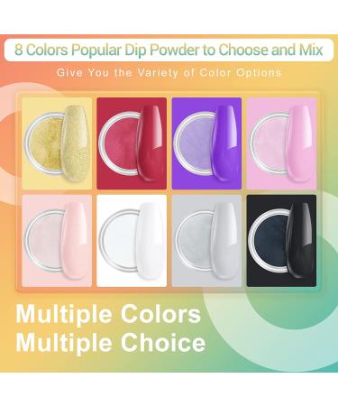Cooserry Dip Powder Nail Kit with Drill - 8 Colors Starter Kit for French Nails Art Manicure DIY Salon - Buy Online on SooperMarket.com