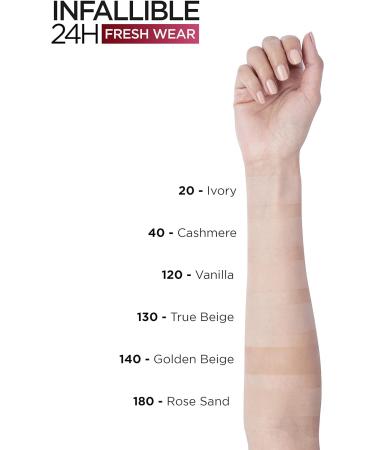 L'Or al Paris Infallible 24H Fresh Wear Foundation in a Powder Full-coverage Longwear Weightless Smooth Finish Water-proof and Transfer-proof 120 Vanilla 120 Vanilla 9 g (Pack of 1) - Buy Online on SooperMarket.com