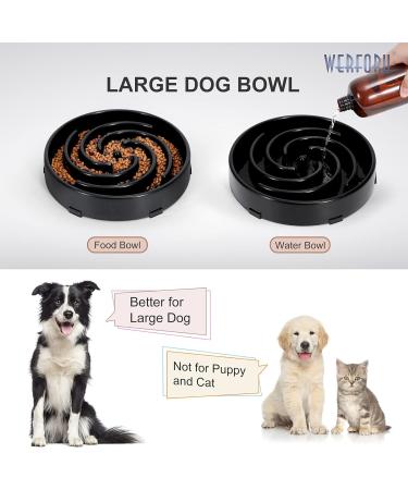 Large Pet Slow Feeder Dog Bowl - Interactive Puzzle Feeding Bowl for Healthy Eating - Non-Skid Bloat Stop Design in Black - Buy Online on SooperMarket.com
