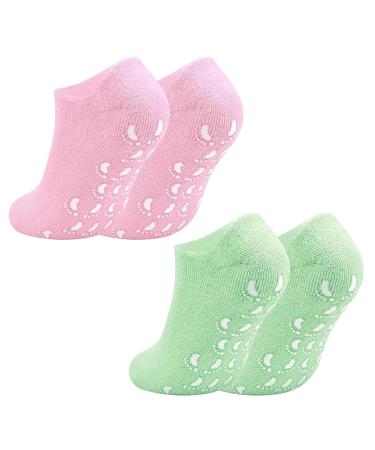 Zuroki 2 pairs of gel socks for repair soft feet moisturizing socks reusable cornea sock socks remove socks for cornea women spa foot care gift